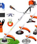 4-In-1 Gas Powered Weed Wacker With 52cc 2-Cycle Engine, Straight Shaft Trimmer, 3T Weed Blade, 40T Brush Cutter, Rip Saw Blade