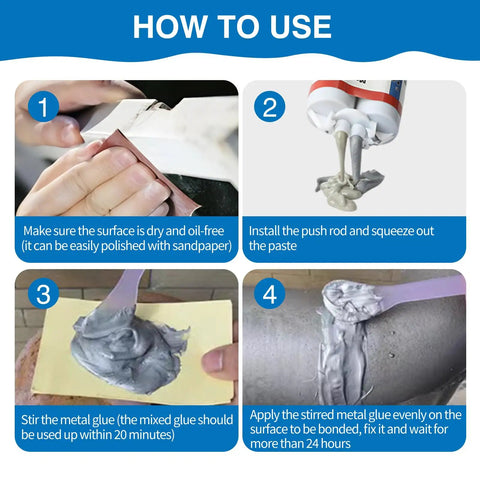 Step-by-step guide on using Beefed Up Heavy Duty Metal Repair Epoxy Glue 1.6 Oz For Metal Aluminum Steel Stone And Plastic All Purpose Adhesive