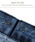 Invisible Hook And Eye Latch Sewing Kit For Easy Quick Clothing Fixes 22mm Black Fasteners 100 Pcs on denim waistband