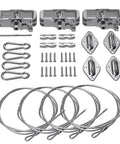 Shade Sail Hardware Kit With 24 Ft Wire Rope And Rectangle Installation Gear For Deck Patio Or Backyard Including 3 Cable Winches Clips Pad Eyes Screws Snap Hooks And Wrench Easy Install