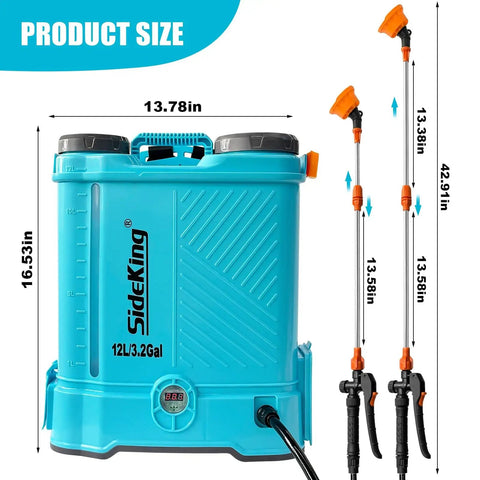 Beast Battery Powered Backpack Sprayer 3.2 Gallon With Adjustable 0 To 80 PSI Compatible With Makita 18V Battery Electric Sprayer