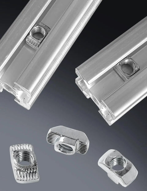 Premium 20 Pack One Quarter Inch Twenty Thread Pitch T Slot Nuts For 4545 Series Aluminum Extrusion Profiles with metal finish