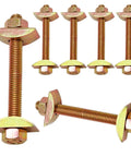 Heavy Duty Countertop Connector Bolts M8x80mm Full Threading Steel Studs with hex nuts and half moon washers.
