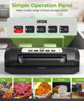 Powerful Vacuum Sealer For Food 90kPa With Dry And Moist Modes control panel and sealing options