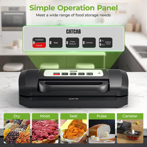 Powerful Vacuum Sealer For Food 90kPa With Dry And Moist Modes control panel and sealing options