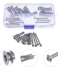 30 Sets Zinc Alloy Drywall Anchors With M4.2 Self Drilling Screws Heavy Duty Hollow Wall Expansion Kit For Concrete And Plasterboard Plus Mounting Lights, silver kit in case