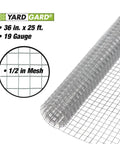 Beefy Heavy Duty 1/2 Inch Mesh Welded Wire Fence 36 Inch By 25 Foot Made From 19 Gauge Galvanized Steel, roll view