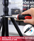 Ultimate 26-Piece Ratcheting Screwdriver Bit Set With S2 Steel Bits, Magnetic Driver And Telescopic Rod on tripod repair