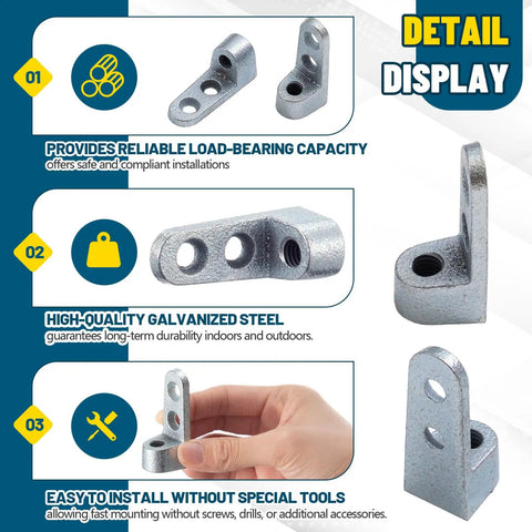 Solid 20 Pack Side Beam Clamps For Heavy Duty Scaffolding Works With 3/8 Inch Rods Strong Malleable Iron Pipe Supports Built Tough For Any Job, galvanized steel