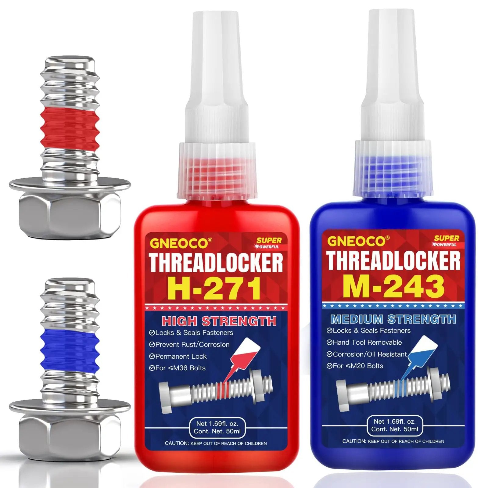 Lock With Thread Blue And Red Thread Lock For Nuts Bolts And Fasteners