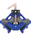 Heavy Duty Cast Iron Welder's Angle Clamp For Precise 90 Degree Joints, Unobstructed Workspace, Two Way Swivel Spindle Auto-Adjusts
