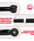 0-4 Inch Rear Adjustable Track Bar Panhard for Ram 1500 Classic and Jeep Gladiator JT Lifted Trucks, Forged Steel with Durable Rubber Bushings, Superior Axle Alignment and Off Road Tolerance Upgrade, black steel bushing close-up
