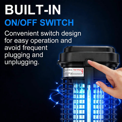 Outdoor Bug Zapper 20W High Powered 4000V Electric Mosquito Killer With Switch Waterproof For Home Backyard Patio And Garden