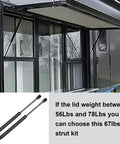 No Sweat Heavy Duty Gas Shock Strut Lift Supports 15 Inch 67 Lbs Force RV lift for camper shell and hatch with struts