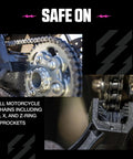 Motorcycle Chain Cleaning Brush With Multi Sided Head Cleans Three Sides Of The Chain At Once Plus A Long Scrub Brush