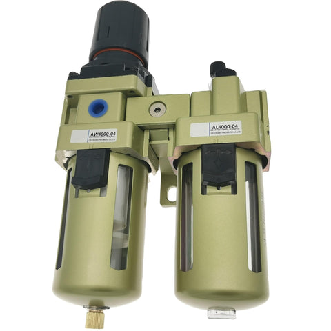 All-In-One Lubricator Air Filter FRL Unit With Regulator For Pneumatic Systems, AC4010-06 Compatible, shown front view