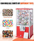 Coin Operated Vending Machine For Capsule Toys, Candy, And Bubble Gum, Holds 200 Balls, Gashapon Style, Pink Design