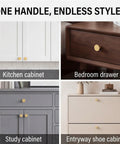 Top Shelf Handymen Approved Solid Brass Cabinet Knobs And Brushed Round Drawer Pulls In A 15 Pack With M4 Hardware for kitchen and bathroom cabinets.