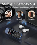 64GB USB MP3 Player With Bluetooth 5 3 Clip Jam featuring Bluetooth 5.3 connectivity with headphones, earbuds, speakers