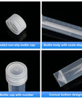 10 Pack 10ml Frozen Lab Test Tubes With Sealing Caps, Clear Plastic Vials For Laboratory Use, School Education And Research, Safe Long Term Storage, Easy Read Volume Scale, PP cap close-up
