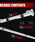 Automatic transmission steering column shift tube assembly with plunger and bushings; shows 1 tube, 2 bushings, 1 plunger.