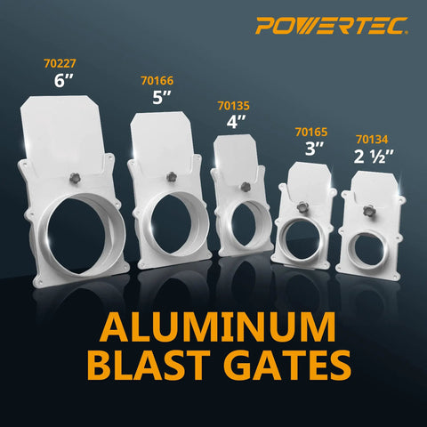 Two Point Five Inch Aluminum Blast Gate Set For Dust Collection System Two Pack Self Cleaning Clog Proof Groove Direct Airflow