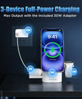 Three In One Magnetic Wireless Charging Station For Apple And Samsung Dope Qi2 Certified 15W Fast MagSafe Charger with devices
