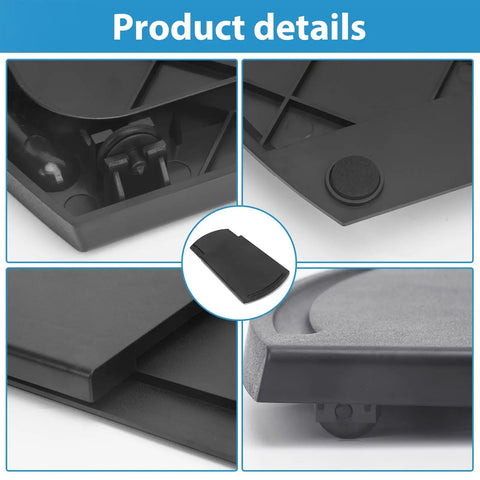 Close-up of Under Cabinet 12 Inch Sliding Coffee Tray Caddy details showing durable ABS material and smooth rolling wheels.