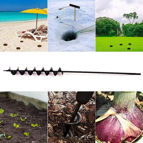 Extended Length Garden Auger Drill Bit For Planting Bulbs And Bedding Plants With Stand Up Digging, 32 Inch By 2 Inch, soil use