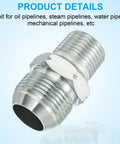 1-1/16 Inch JIC Male To 1/2 Inch R Pipe Fitting Hydraulic Adapter, 74 Degree Flare for Oil Steam Water System Connector