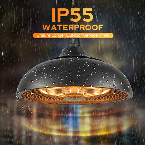Ceiling Mounted 1500W Patio Heater For Outdoor Spaces, 3S Instant Heat, Three Power Modes 600W, 900W And 1500W, Quiet Operation