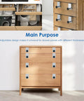 2 Pack Drawer Front Installation Clamps Zinc Drawer Fixing Clips Adjustable Heavy Duty Cabinet and Furniture Jig for Cabinets Desks Tables and Carpentry Projects in use on wooden cabinet.