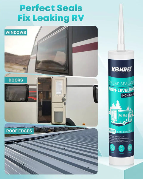 Non Leveling RV Roof Sealant 2 Pack Non Sag Lap Sealant For Roofs White Waterproof Caulking Tube and RV examples