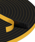Badass Durable Door Weather Stripping 66FT Neoprene Draft Blocker Tape showcasing strong self-adhesive yellow edge on black foam.