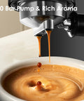 Home Barista Espresso Machine With 20 Bar Pressure And Integrated Milk Frother For Silky Cappuccino designed to brew espresso with rich crema.
