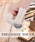 Person using Moisture Wicking Cotton Finger Cots And Toe Sleeves Set For Glove Comfort holding a coin