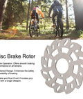 Heavy Duty 140mm Disc Brake Rotor With Innovative Cutout Cooling Tech For Rapid Heat Dissipation Plug And Play Installation For Dead Nuts Stopping Power On Road And Mountain Bikes mounted on a bike in a forest.