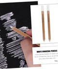 4 Pack White Charcoal And Graphite Pencils Set For Art Drawing Dope Sketching Shading Blending Journaling Illustrations