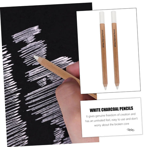 4 Pack White Charcoal And Graphite Pencils Set For Art Drawing Dope Sketching Shading Blending Journaling Illustrations