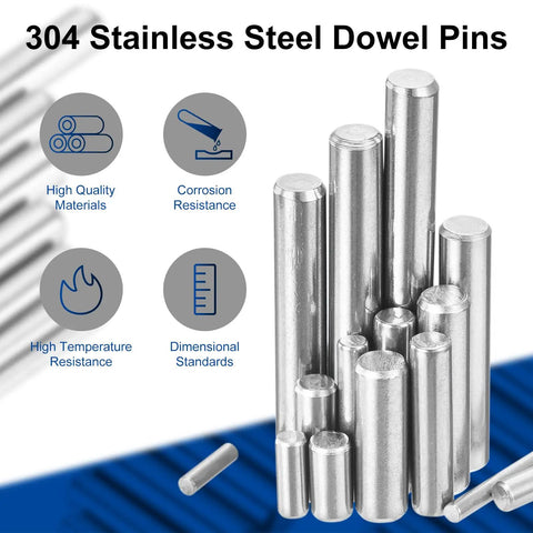 100 Pcs 2.5mm By 25mm Dowel Pins Stainless Steel 304 Rust Resistant For Cabinets Shelves And DIY Projects Durable Fasteners Assortment Kit Silver Great For Woodwork And Metalwork Projects And Easy To Fit Built To Last. 304 stainless steel dowel pins
