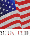 American flag with 'Made in the USA' text overlay.