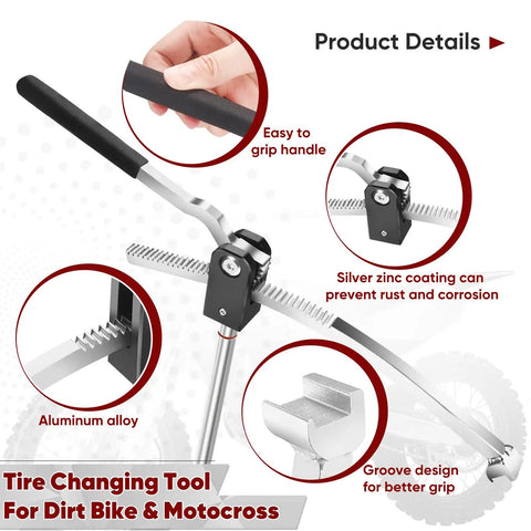 Dirt Bike Tire Changing Tool Kit With 10mm 12mm 15mm Axle Adapters Fits 16 To 21 Inch Wheels Quick Tire Change On The Trail