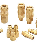 Pro High Flow Air Coupler and Plug Kit, Fourteen Piece V Style Set, One Quarter Inch NPT, Solid Brass Quick Connect Fittings