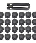Dope Glossy Black 24 Pack Wheel Lug Nut Cover Caps With 21mm Inner Hex For Tesla Cybertruck Model Y And Model 3 displayed