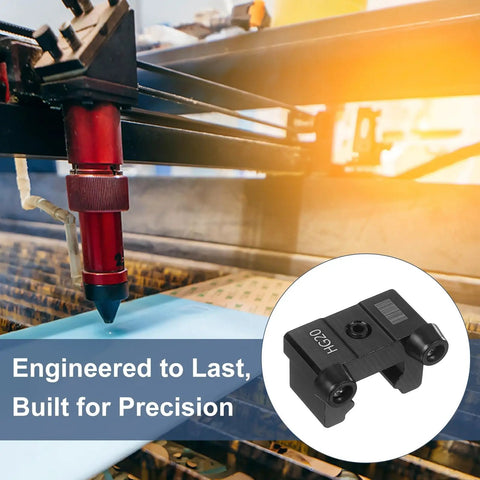 HG20 Linear Guide Rail with Anti Collision Block Stopper for CNC Machines and 3D Printers, close-up in action