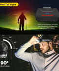 Man adjusting Rechargeable Headlamp With 5 LED Bulbs, Ultra Bright Up To 20000 Lumens, Red White Light Modes, IPX4 Waterproof Headlight