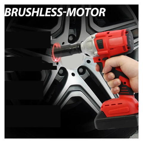 Gangsupqd Brushless Impact Wrench Cordless High Torque Electric Power Tool For Scaffolding Carpentry And Car Work Lightweight Design Swift Charging Effortless Performance