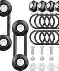 Universal Car Bumper Quick Release Kit with 4 Black Release Tabs and 12 O Ring Fasteners, showcasing components and fasteners.