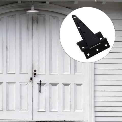 Beefy Heavy Duty Extended Door Hinge with Ball Bearing for Wooden Gates and Barn Doors Black Industrial Strap Hinges