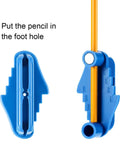 Weewooday blue center finder tool for woodworking; pencil holder with magnetic scriber and ruler markings.